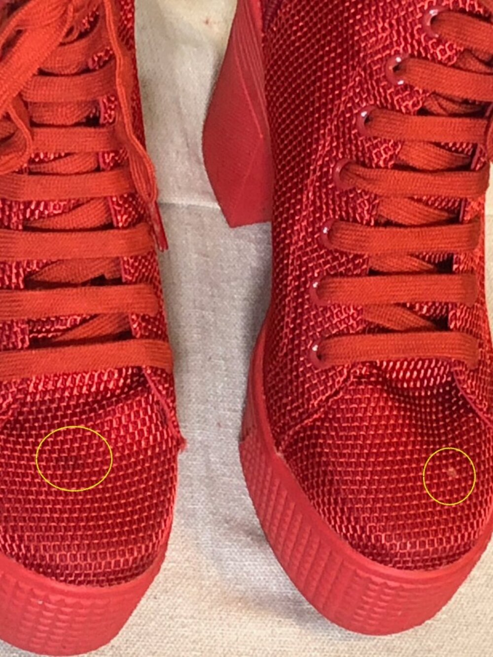 Jeffrey Campbell JC Play Red Lace Up Platform Sneakers 8 - Picture 10 of 10